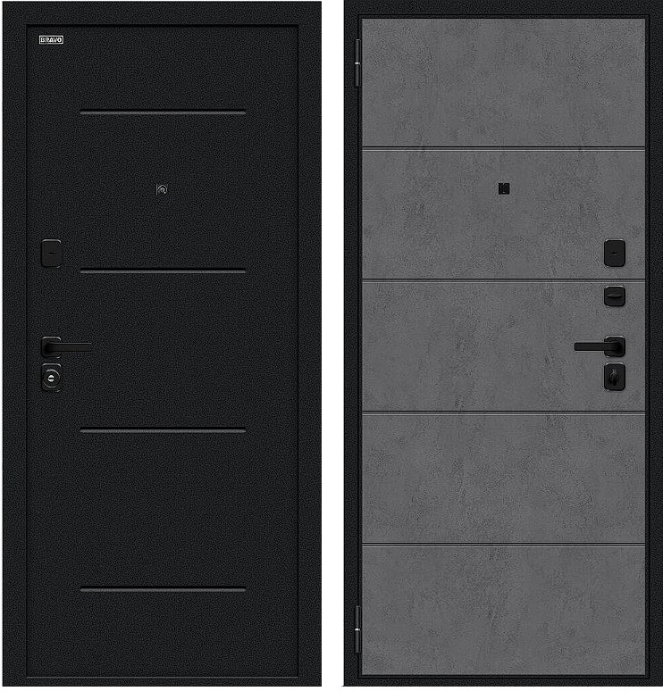 Дверь Браво Граффити-1 Инсайд/SBlack Букле черное/Slate Art DIS007409