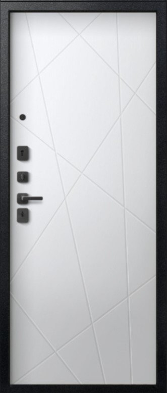 Товар Дверь V-16 Черный муар + Бетон темный - Кашемир белый DIS007353