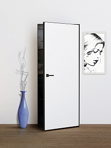 Товар Межкомнатная дверь Фьюжн, кромка AL черная с 4-х сторон белый грунт