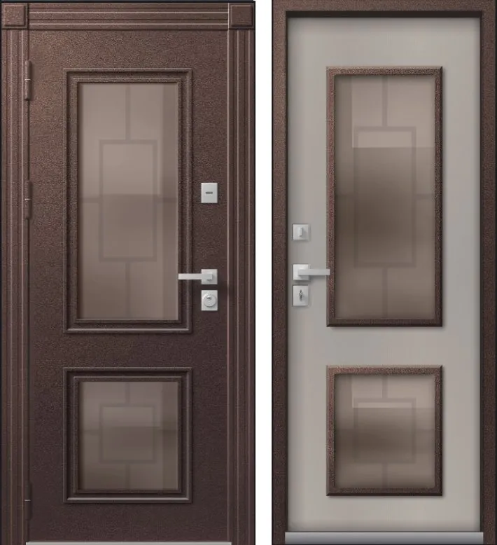 Фото Дверь Термо Premium 1 Шоколадный Муар - Кашемир Грей DIS007383