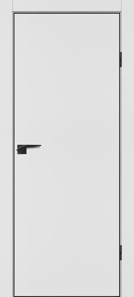 Межкомнатная дверь P-1 кромка ABS черная c 4-х ст. Белый матовый